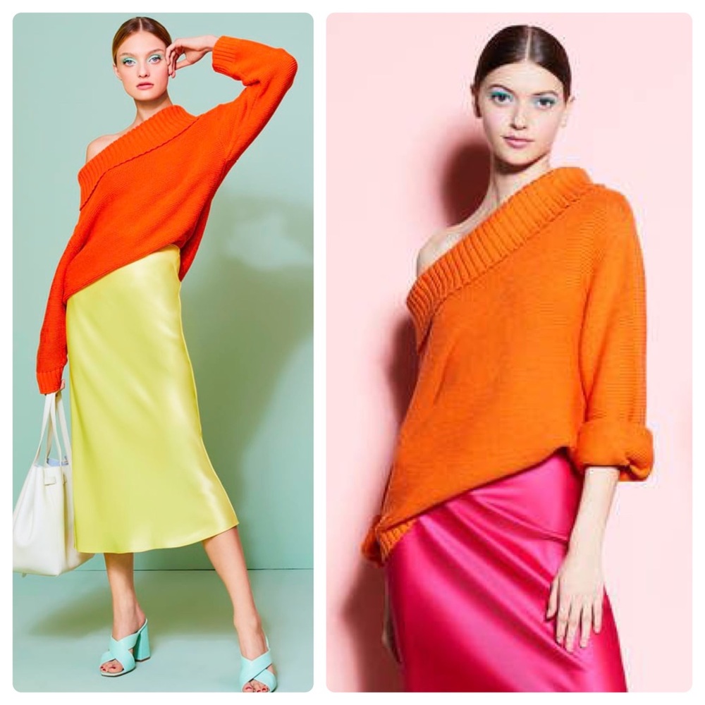 ALICE + OLIVIA Bonnie Off The Shoulder Pullover Sweater